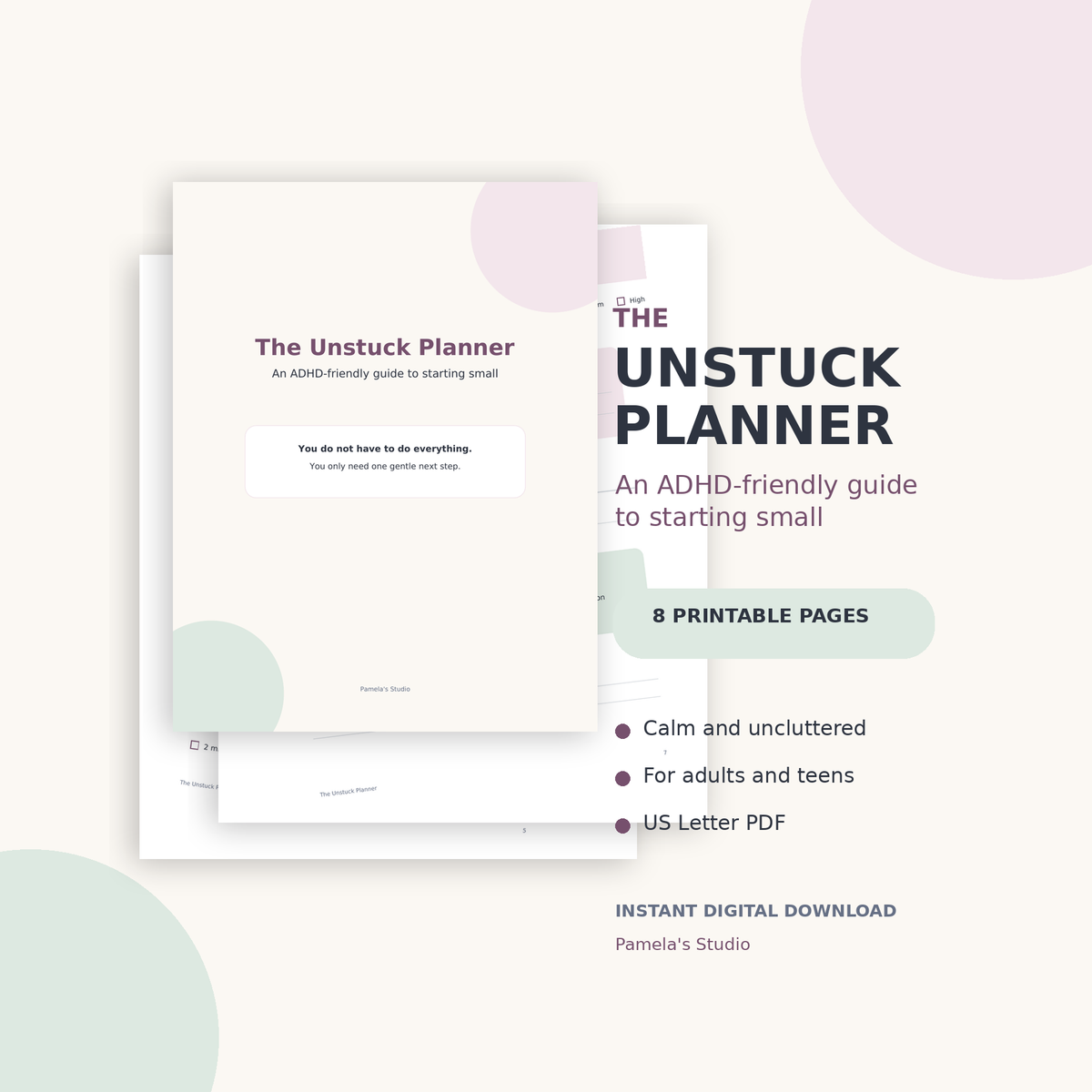 The Unstuck Planner | ADHD-Friendly Printable